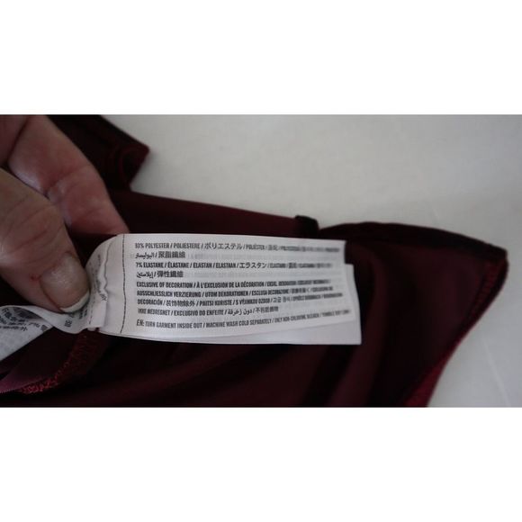 Abercrombie & Fitch Women's Sz XS Maroon Velvet V-Neck Halter Strap Camisole Top - Picture 6 of 6